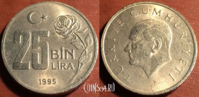 Турция 25 000 лир 1995 года, см. сост., 48-083