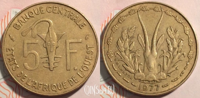 Западная Африка (BCEAO) 5 франков 1977 года, 112-098