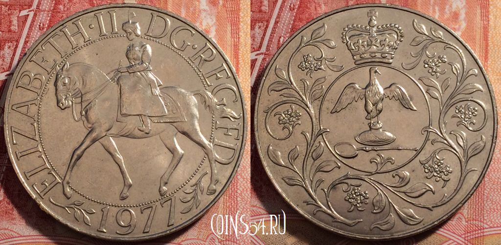 Великобритания 1 крона 1977 года, KM# 920, 229-145
