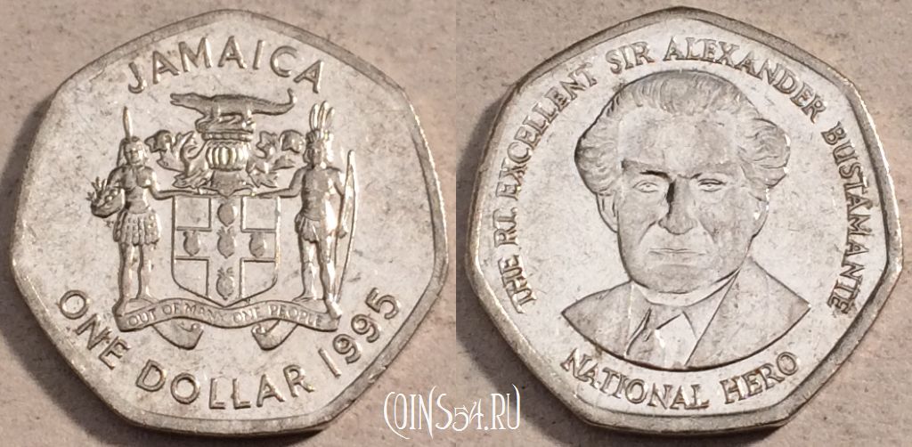 Монета Ямайка 1 доллар 1995 года, KM# 164, 111-100