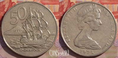 Новая Зеландия 50 центов 1978 года, KM# 37, 279b-099