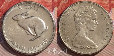 Канада 5 центов 1967 года, KM# 66, 280b-007
