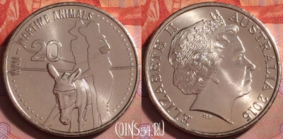 Австралия 20 центов 2015 г., UNC, 400l-001 ♛