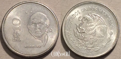Мексика 10 песо 1986 года, KM# 512, 102-130
