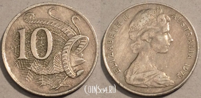 Австралия 10 центов 1972 года, KM# 65, 103-048