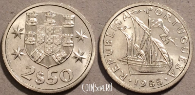 Португалия 2,5 эскудо 1985 года, KM# 590, 103-142