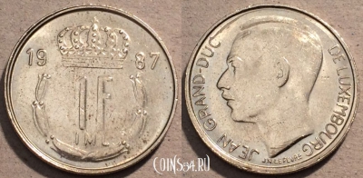 Люксембург 1 франк 1987 год, KM# 59, 105-069