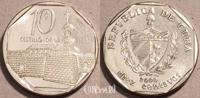 Куба 10 сентаво 2000 года, KM# 576, 106-052