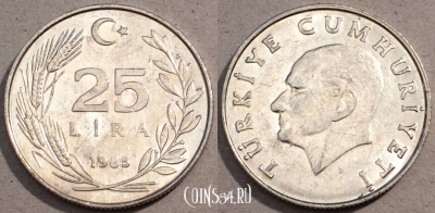 Турция 25 лир 1985 года, KM# 975, 106-055
