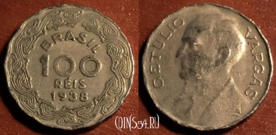 Бразилия 100 рейс 1938 года, KM# 544, 44-011