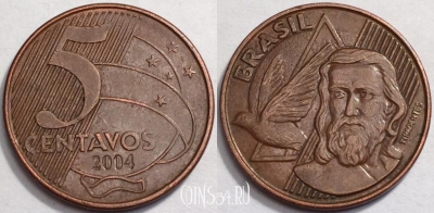 Бразилия 5 сентаво 2004 года, KM# 648, 69-071b