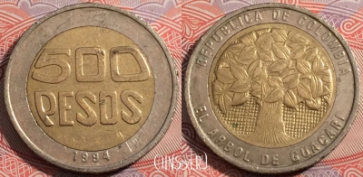 Колумбия 500 песо 1994 года, KM# 286, 178-009