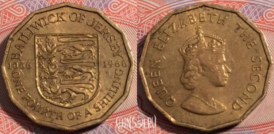 Джерси 1/4 шиллинга 1966 года, KM# 27, 178-021