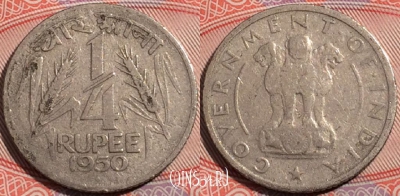 Индия 1/4 рупии 1950 года, KM# 5, 178-034