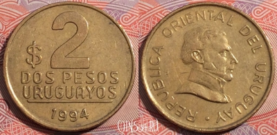 Уругвай 2 песо 1994 года, KM# 104.1, 178-039