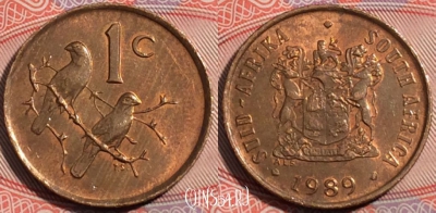 ЮАР 1 цент 1989 года, KM# 82, 178-055