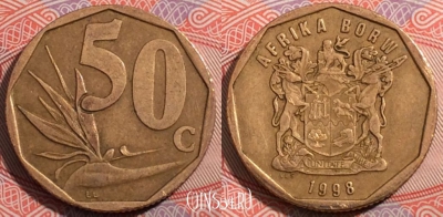 ЮАР 50 центов 1998 года, KM# 163, 178-065