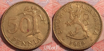 Финляндия 50 пенни 1982 года, KM# 48, 178-079