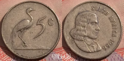 ЮАР 5 центов 1966 года, SOUTH AFRICA, KM# 67.1, 178-101