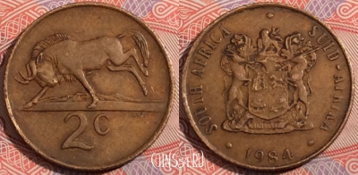 ЮАР 2 цента 1984 года, KM# 83, 178-135