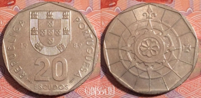 Португалия 20 эскудо 1989 года, KM# 634, 180-040