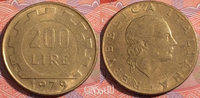 Италия 200 лир 1979 год, KM# 105, 180-046