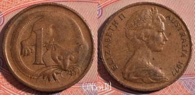 Австралия 1 цент 1977 года, KM 62, 180-086