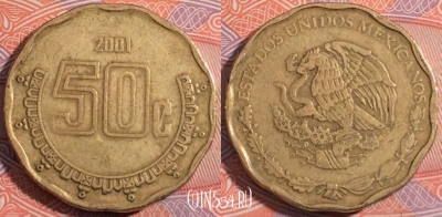 Мексика 50 сентаво 2001 года, KM# 549, 180-144