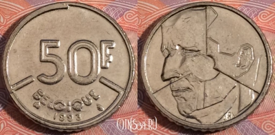 Бельгия 50 франков 1993 года, 'BELGIQUE', KM# 168, 182-003