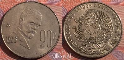 Мексика 20 сентаво 1976 года, KM 442, 182-048