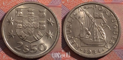 Португалия 2,5 эскудо 1984 года, KM# 590, 182-063