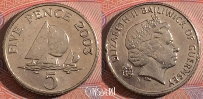 Гернси 5 пенсов 2003 года, KM# 97, 182-099