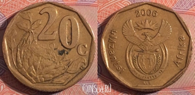 ЮАР 20 центов 2006 года, KM# 488, 182-101