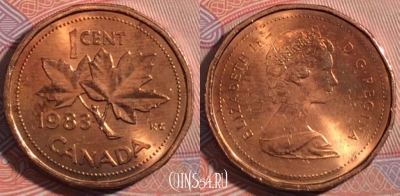 Канада 1 цент 1983 года, KM# 132, 182-137
