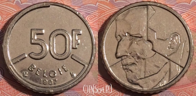 Бельгия 50 франков 1987 года, BELGIE, KM# 169, 184-003