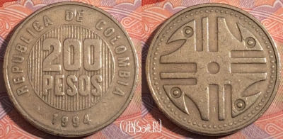 Колумбия 200 песо 1994 года, KM# 287, 184-061
