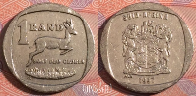 ЮАР 1 ранд 1997 года, KM# 164, 184-063