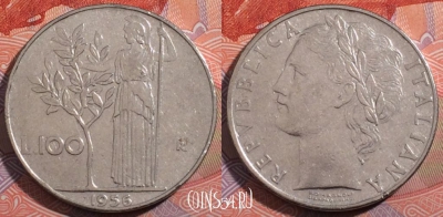Италия 100 лир 1956 года, KM# 96.1,