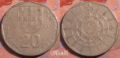 Португалия 20 эскудо 1989 года, KM# 634, 184-120