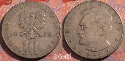 Польша 10 злотых 1976 года, Y# 73, 184-124