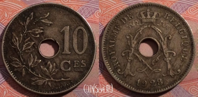 Бельгия 10 сантимов 1928 года, BELGIQUE, KM# 85, 185-059
