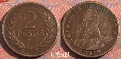 Колумбия 2 песо 1978 года, KM# 263, 185-073
