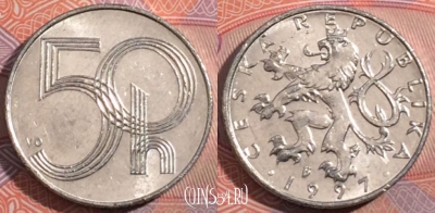 Чехия 50 геллеров 1997 года, KM# 3, 185-113