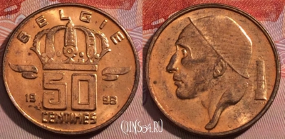 Бельгия 50 сантимов 1998 года, BELGIE, 186-012