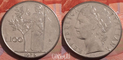 Италия 100 лир 1976 года, KM# 96.1,