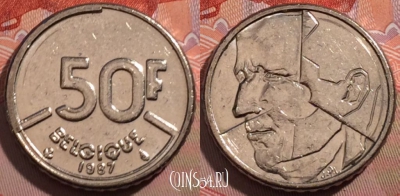 Бельгия 50 франков 1987 года, BELGIQUE, KM# 168, 186-047
