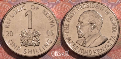 Кения 1 шиллинг 2005 года, KM# 34, 186-048