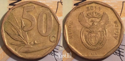 ЮАР 50 центов 2011 года, KM# 503, 186-115