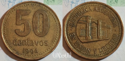 Аргентина 50 сентаво 1994 года, KM# 111, 188-042