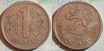 Финляндия 1 марка 1983 года N , KM# 49a, 188-043